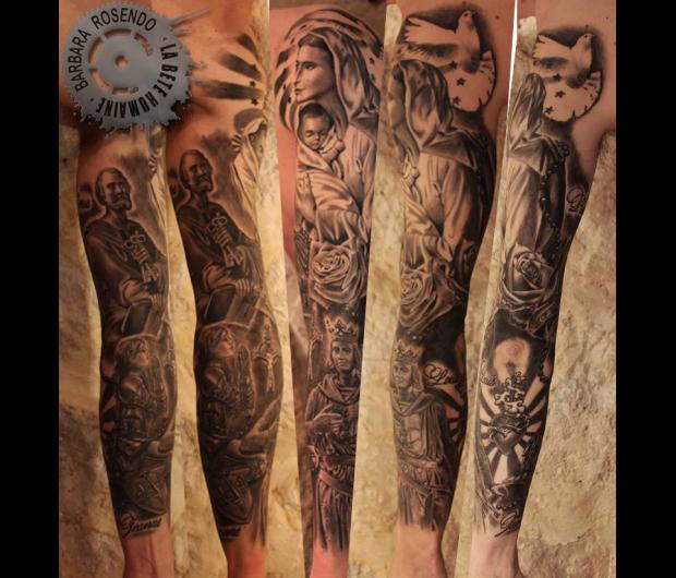 idee,tatouage,bras,homme,religion